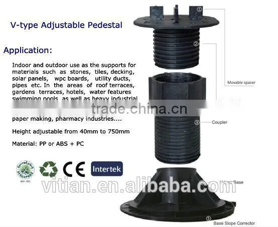 light weight floor mounting system adjustable floor leg pedestals