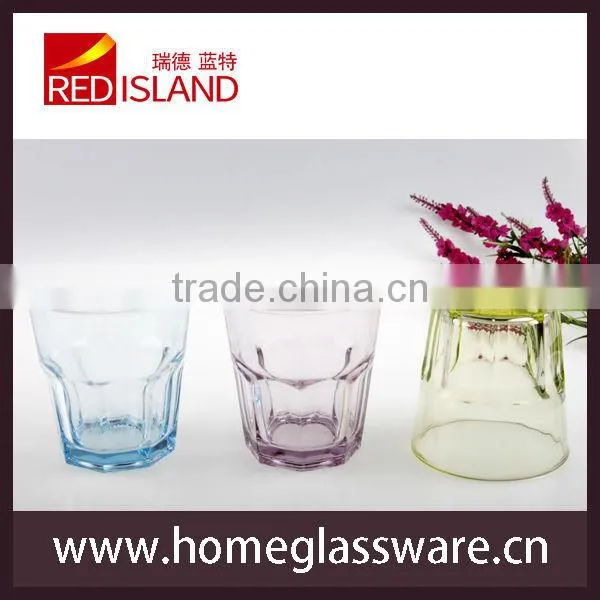 hotsale 325ml colorful drinking glass cup, shot glass tumbler