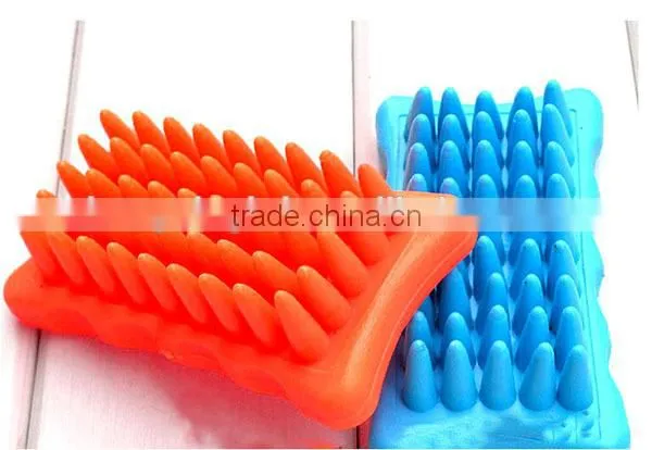 pet products silicone rubber pet brush dog cat sheep pig bath groom brush