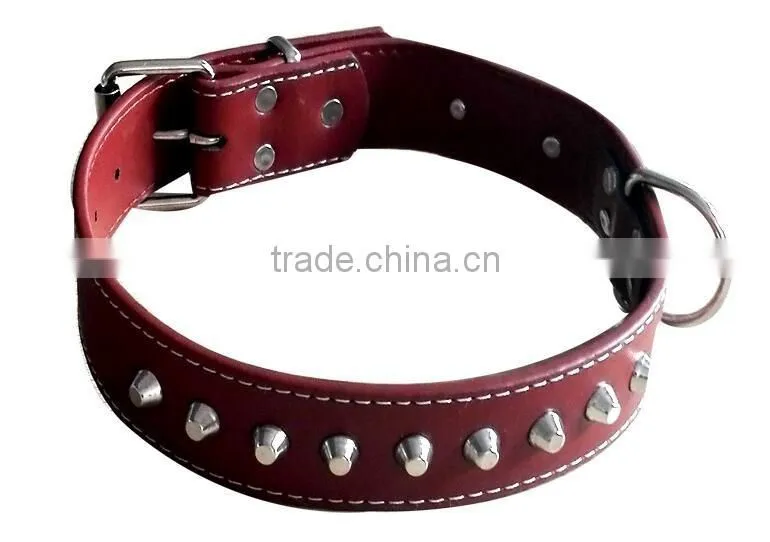 CY114 Wholesale PU Lady Dog Collar Comfort Leather Single Row Rivets Collar Alloy Spikes Gentle rivet Dog Collar
