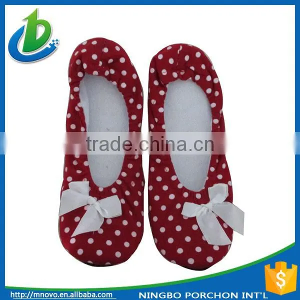 Trade assurance jersey dance ballet shoe with dots printed
