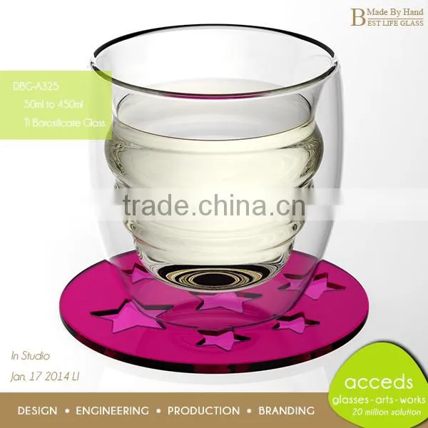 High End Wide Mouth Borosilicate Glass Glass Milk Tea Cups