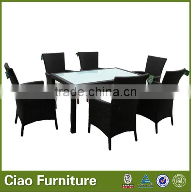 outdoor restaurant table and chair furniture rattan table set