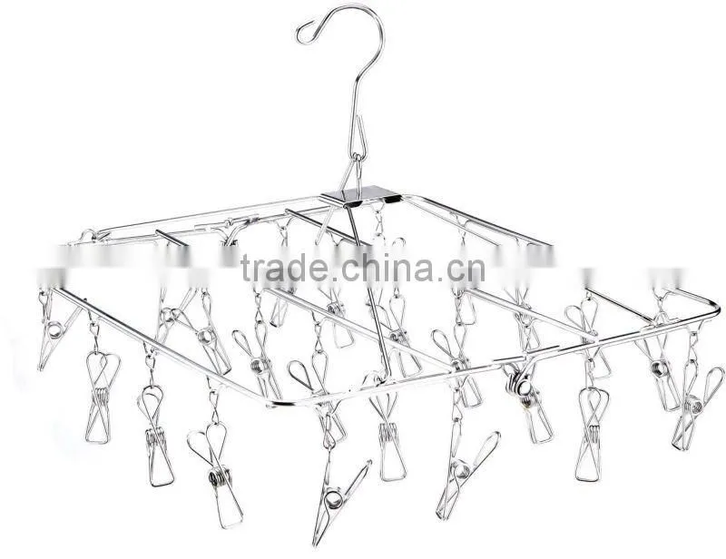 Stainless steel foldable wire clothes hanger