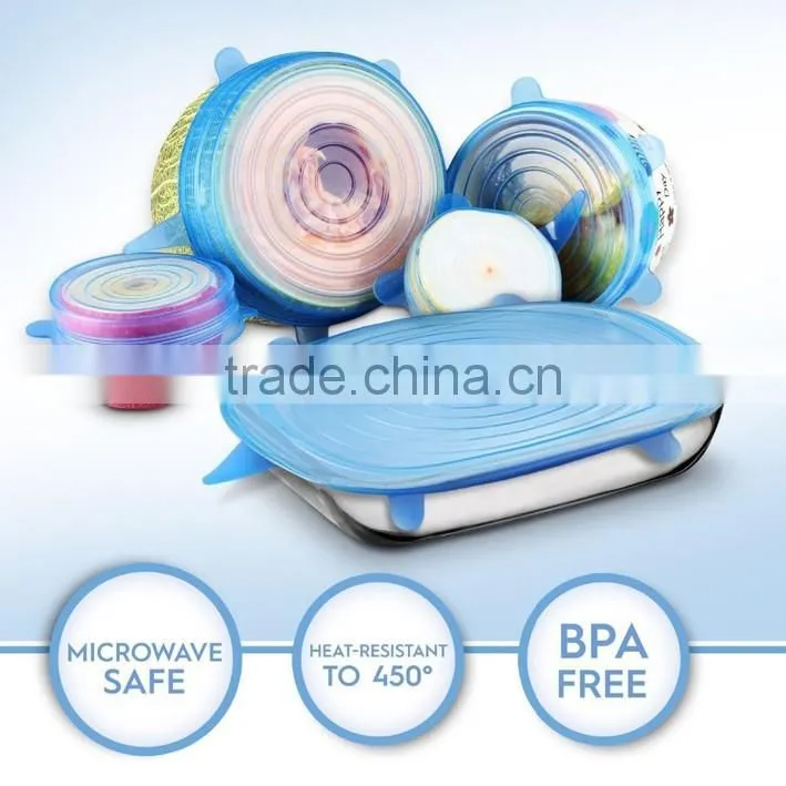 High Quality Food Grade Flexible silicone can pot cover silicone suction Lids