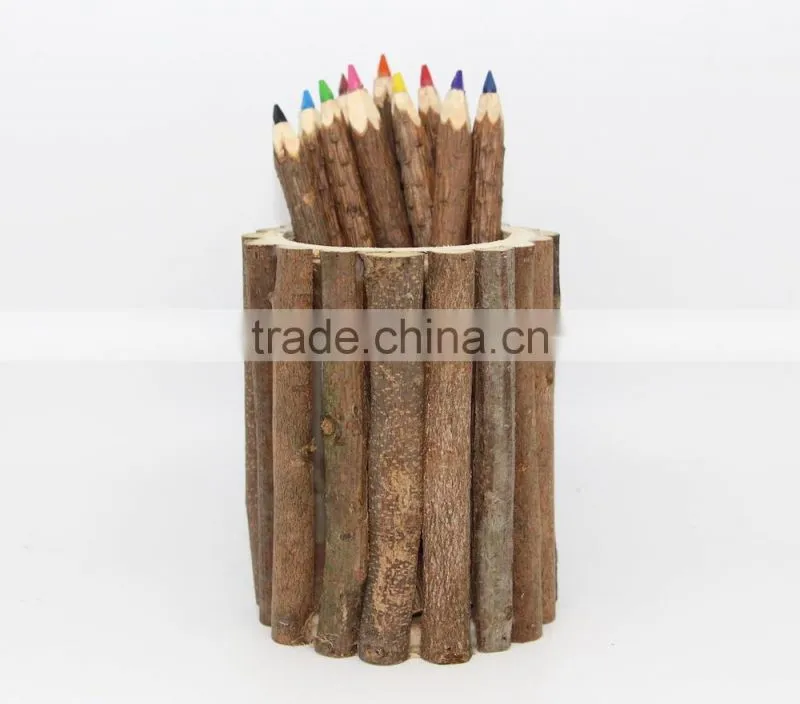 12 Pcs Pine Coloring Pencil, 12 Nature Wooden Coloring Pencil, 12 Pieces Eco-Friendly Color Pencil