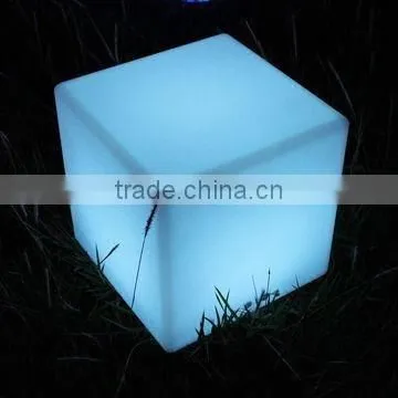 party decoration led cube chair/PE plastic material led cube stool with rechargable battery