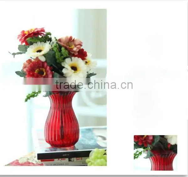 handmade designs tulip shape cutting cheap glass flower vase