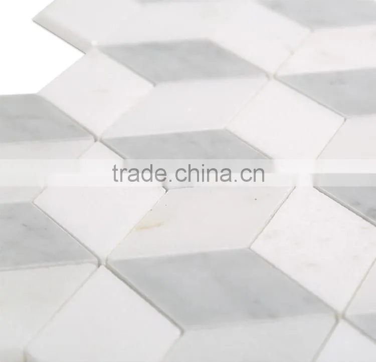 MM-CV225 Super quality indoor design natural stone rhombus marble mosaics tiles