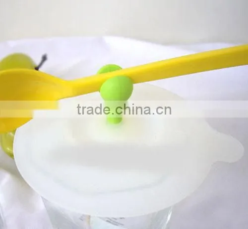 Fda universal Silicone Drink Cup Lids tea cup cover lids with scoop