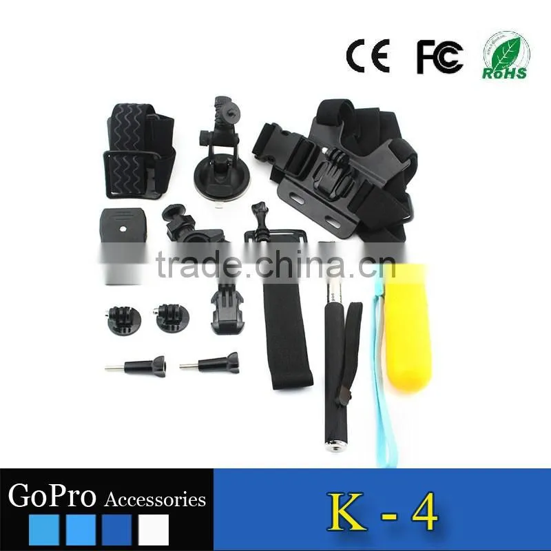 2016 hot selling factory price Gopros accessories used for gopros heros 4 accessories kit mount