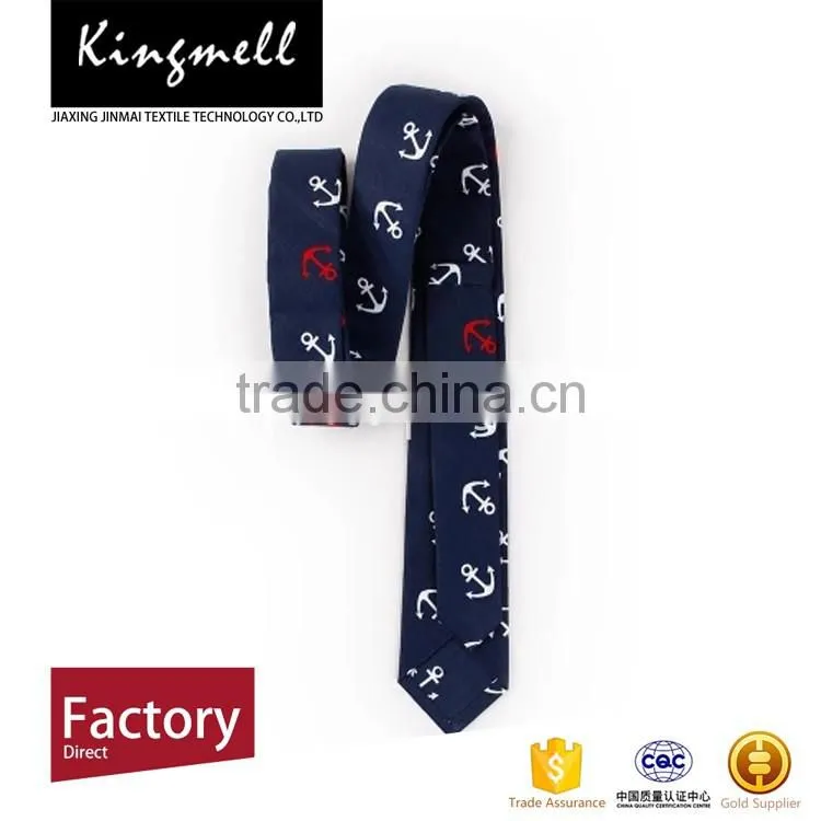 Custom boat anchor printed private label ties cotton men's ties