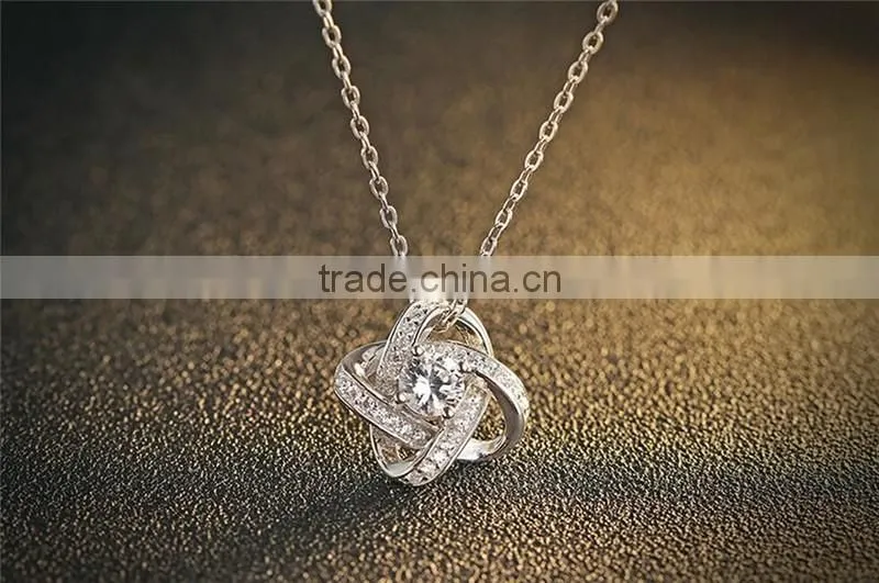 2017 new fashion hollow flower CZ pendant necklace jewelry Eternal Lucky Star Necklace