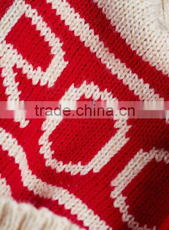 100% acrylic vintage winter hat custom jacquard beanie