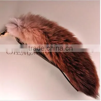 CX-R-50 Pink Keychain 2016 Fashion Genuine Fox Fur Pendant For Bag Cute Key Ring