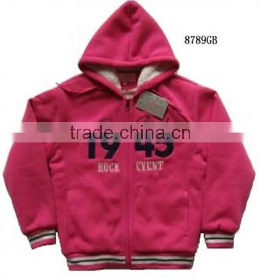 2016 new fashion girls fleece jackets with hood (PG-8789GA/B/C)
