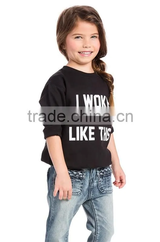 high quality soft comfort pure cotton kids girls oversized sweatshirt pullover