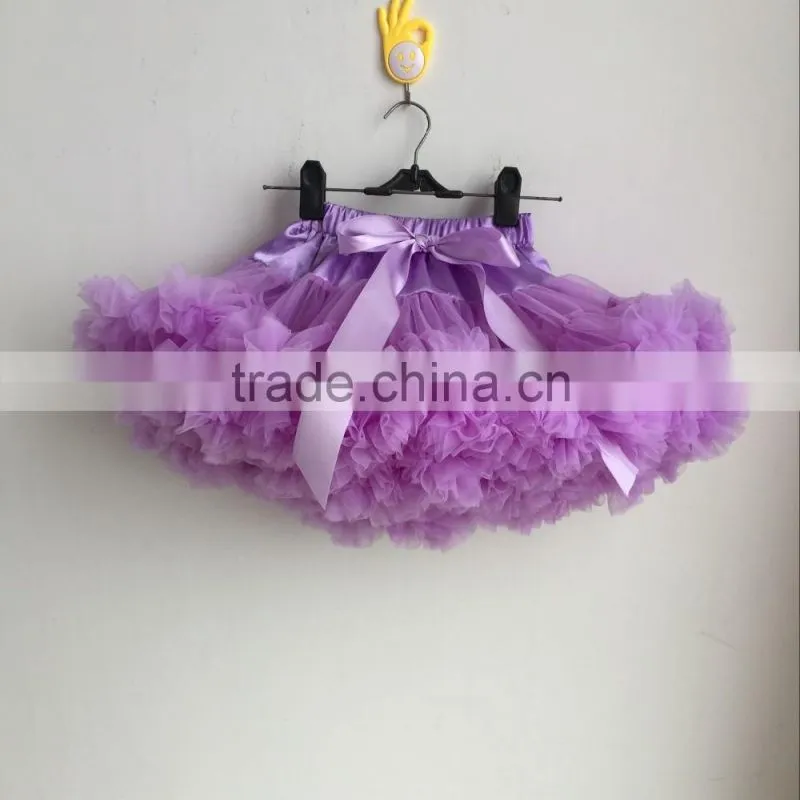 2016 hot sale baby girl purple 2 layers tutu skirt baby chiffon skirt