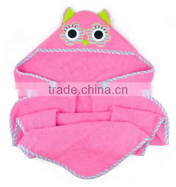 Cuddle plush snuggle custom cotton terry applique animal baby swaddle blanket wholesales