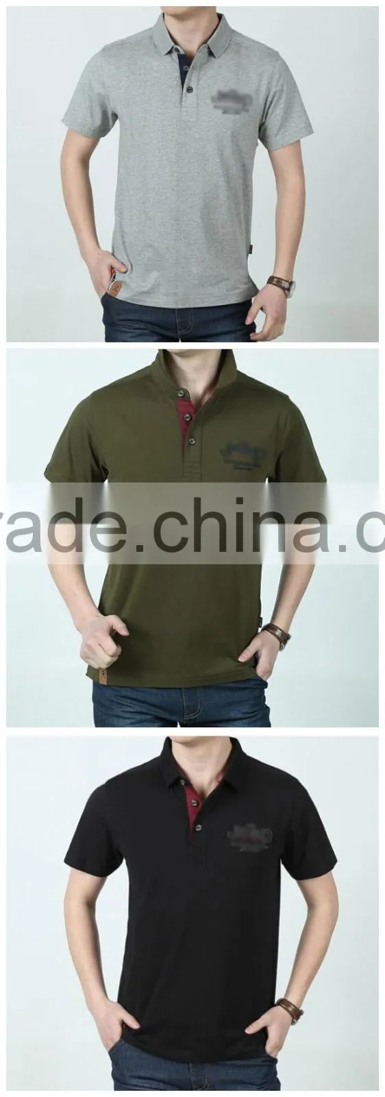China alibaba wholesale custom men's grey stripe short sleeve polo shirt