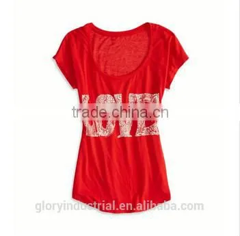 Red loose custom colour changing t-shirt for girls