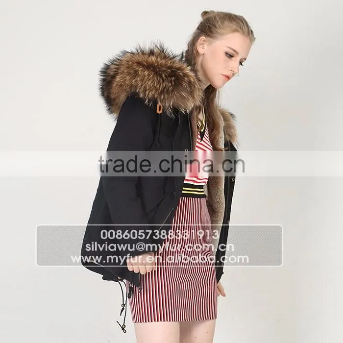 Myfur Customized China Top Quality Genuine Fur Parka Coat Wholesale
