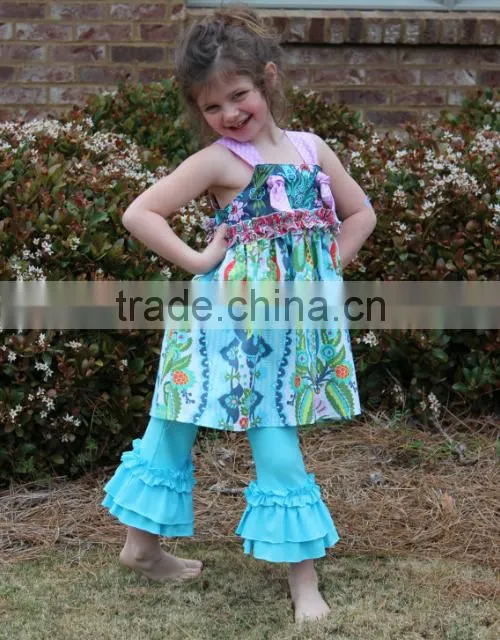 ibear garment factory girls clothing latest design baby frock dress wild dress ruffle sets boutique spring outfits