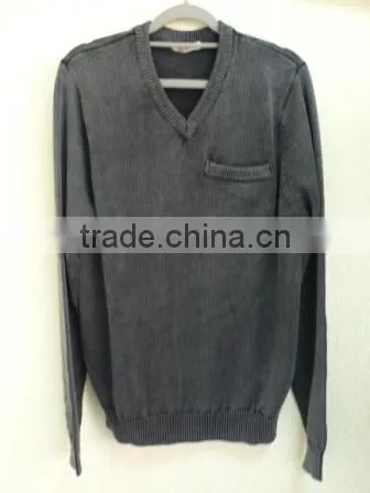The V neck button dark grey pullover casual men knitted sweater men (Maco Johnston)