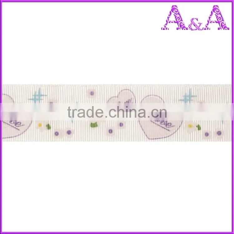 Custom logo polyester printed satin ribbon