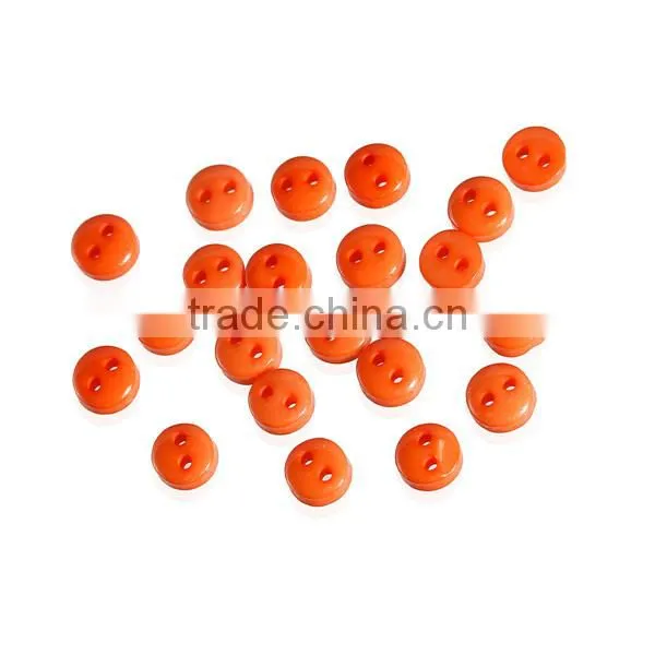 Resin Sewing Buttons Scrapbooking 2 Holes Round Orange-red 6mm Dia