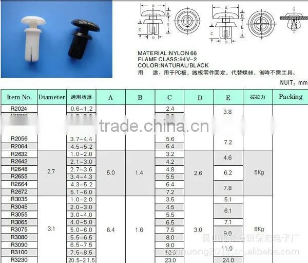 PCB spacer, plastic led spacer