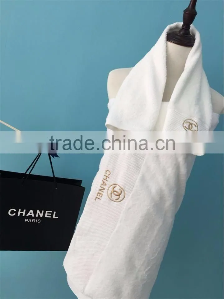 Cotton Luxury Hotel Bath Towel / Spa Bath Towel 100% Genuine Cotton/ Set of 3 White Bath Towel