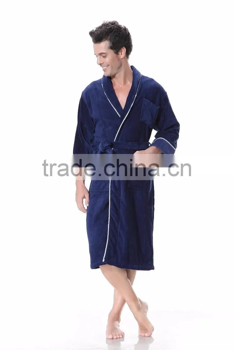xxl mens pipping robes velour fabric