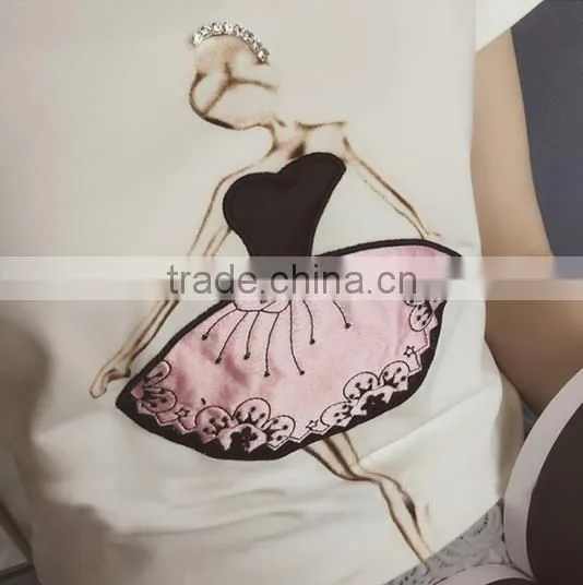 Latest pattern women printed t shirts wholesale make your own design