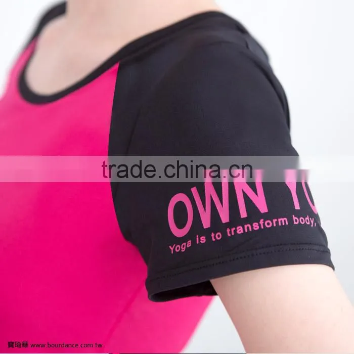 Top selling products women V back sport yoga fitness short sleeve top