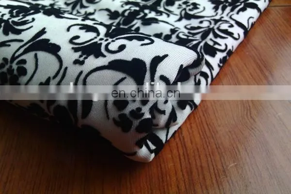 Winfar Textile New Product Soft Knit Polyester Stretchy DTY Scuba Print Flock Fabric
