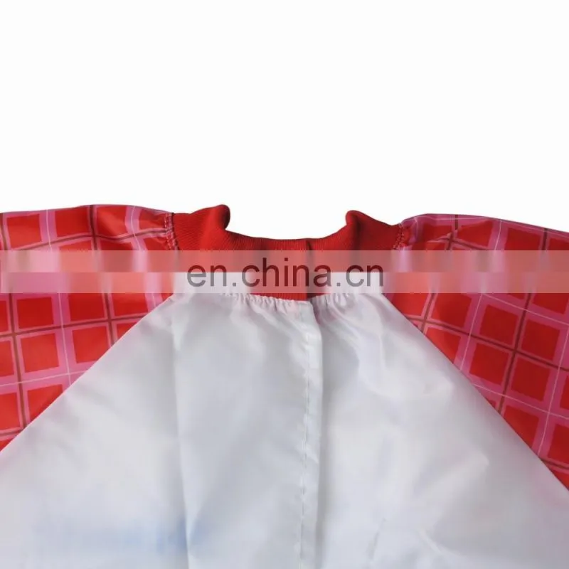 Red Sleeve White Colour 100% Polyester Children Smock