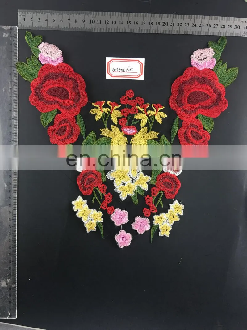 2017 new dedign fashion embroidery colorful collar