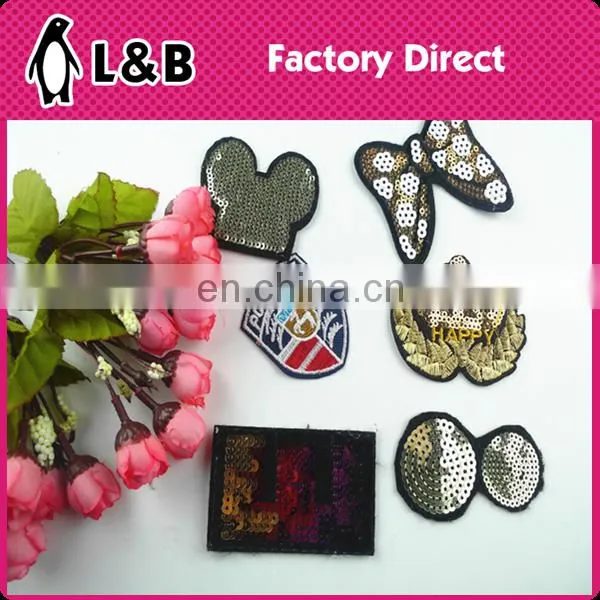 2016 fashion iron on patches for jacket,butterfly fabric embroidery patches
