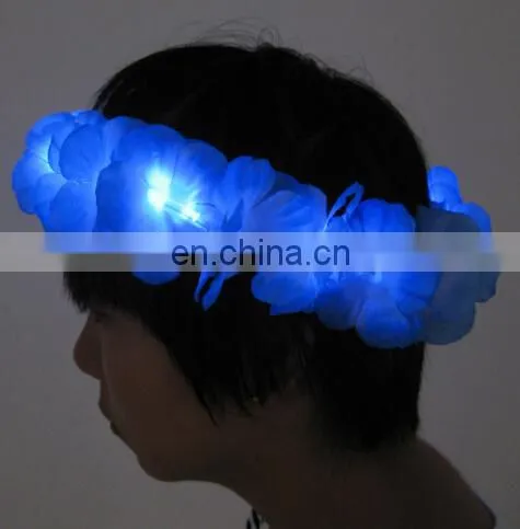 Christmas party flashing garland led light wreath hawaii led lei colored led garland