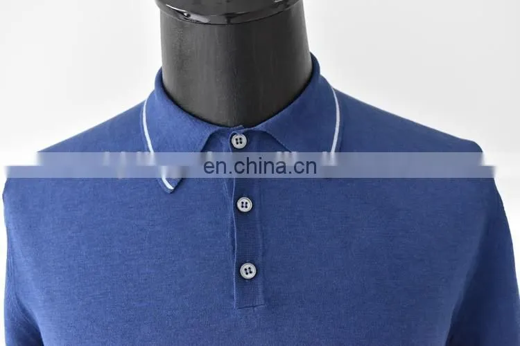 Fashionable men knitted cotton polo shirt