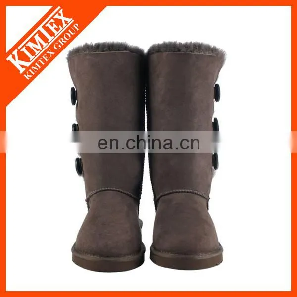 knee wool boots with button for women