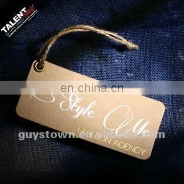 High Quality Spot UV printed Kraft paper hang tag for garments
