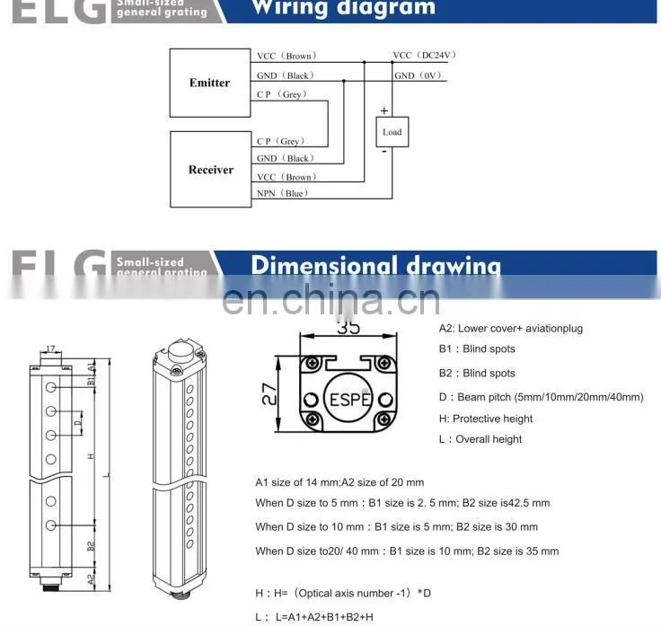 Small size light curtain sensor