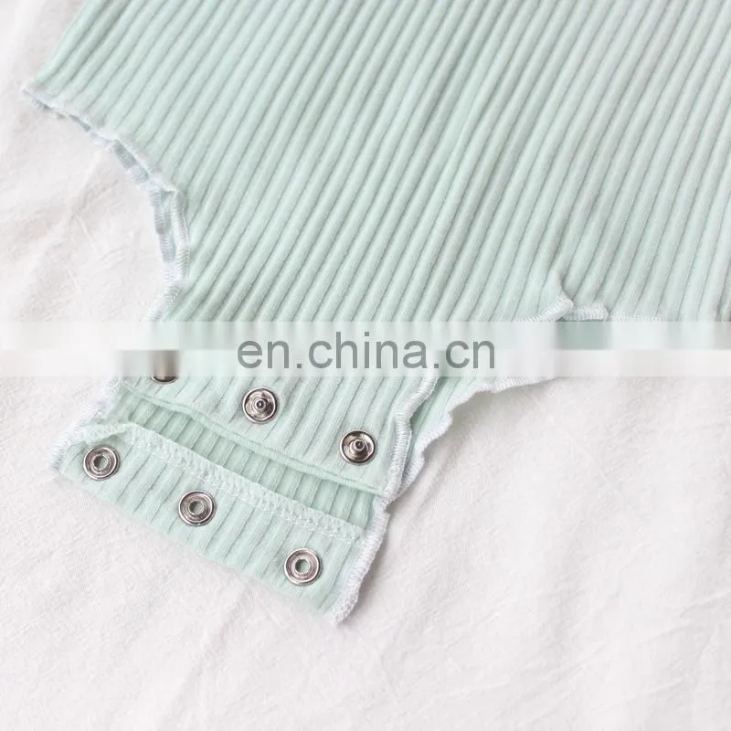 Unisex infant baby romper thin ribbed newborn baby bodysuit
