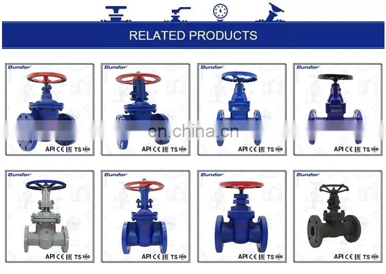 Bundor 6 Inch ht200 dn80 pn16 gate valve with handwheel Water Non Rising Resilient Seat Flanged Gate Valve