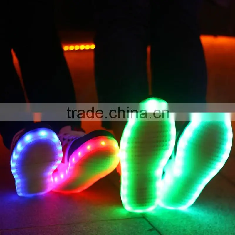 Factory supply adults LED light up casual Shoes, Factory price USB charge light LED shoes, High quality kids LED flashing shoes