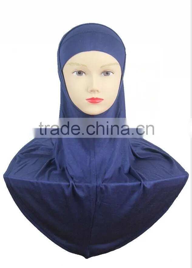 Newest high quality ISLAMIC HIJAB al amira 2pcs solid color softy mercerized cotton MUSLIM HIJAB