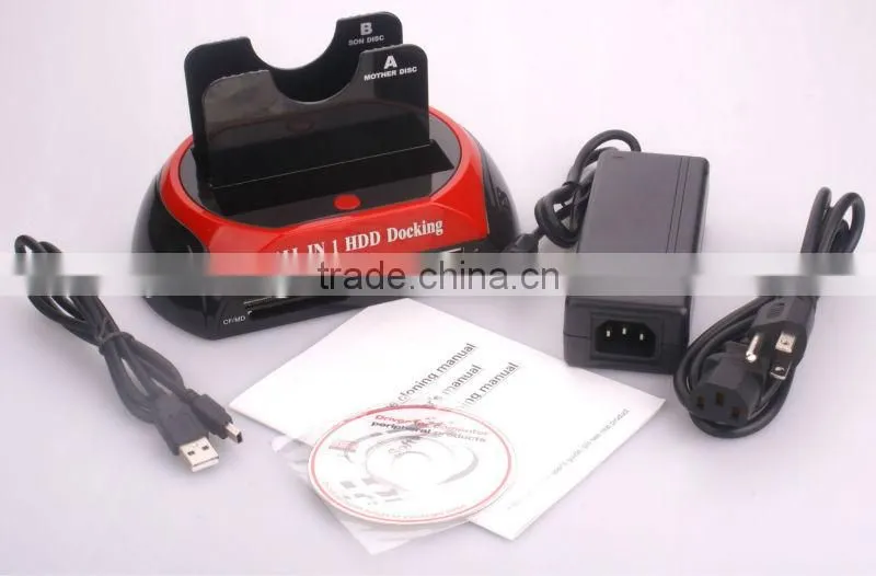 876c 2 USB ports card reader Hdd docking in HDD enclosure