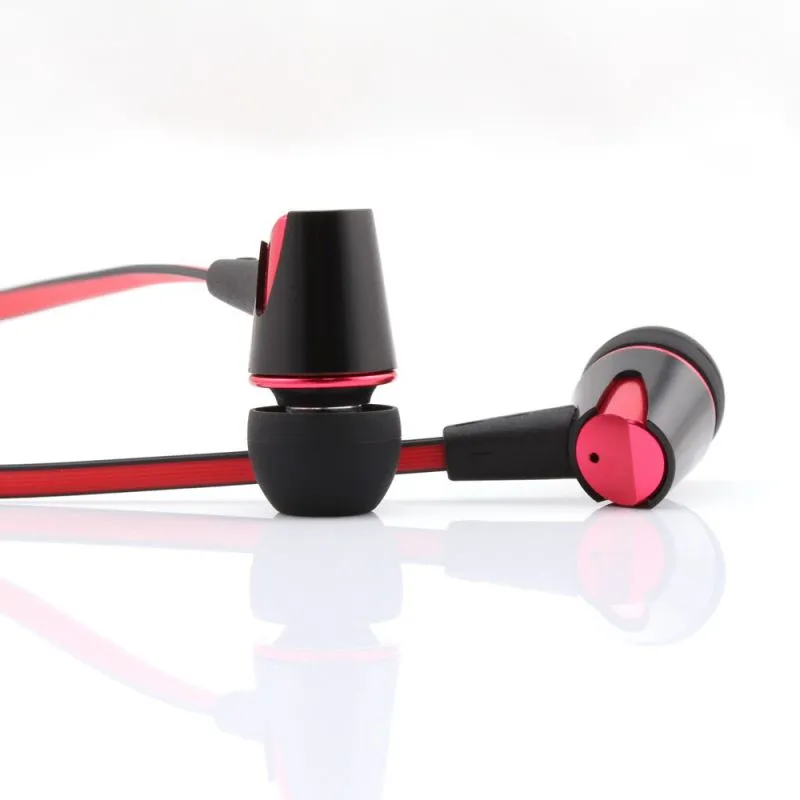 popular red rohs earbuds special flat cable earphone mobile headphone